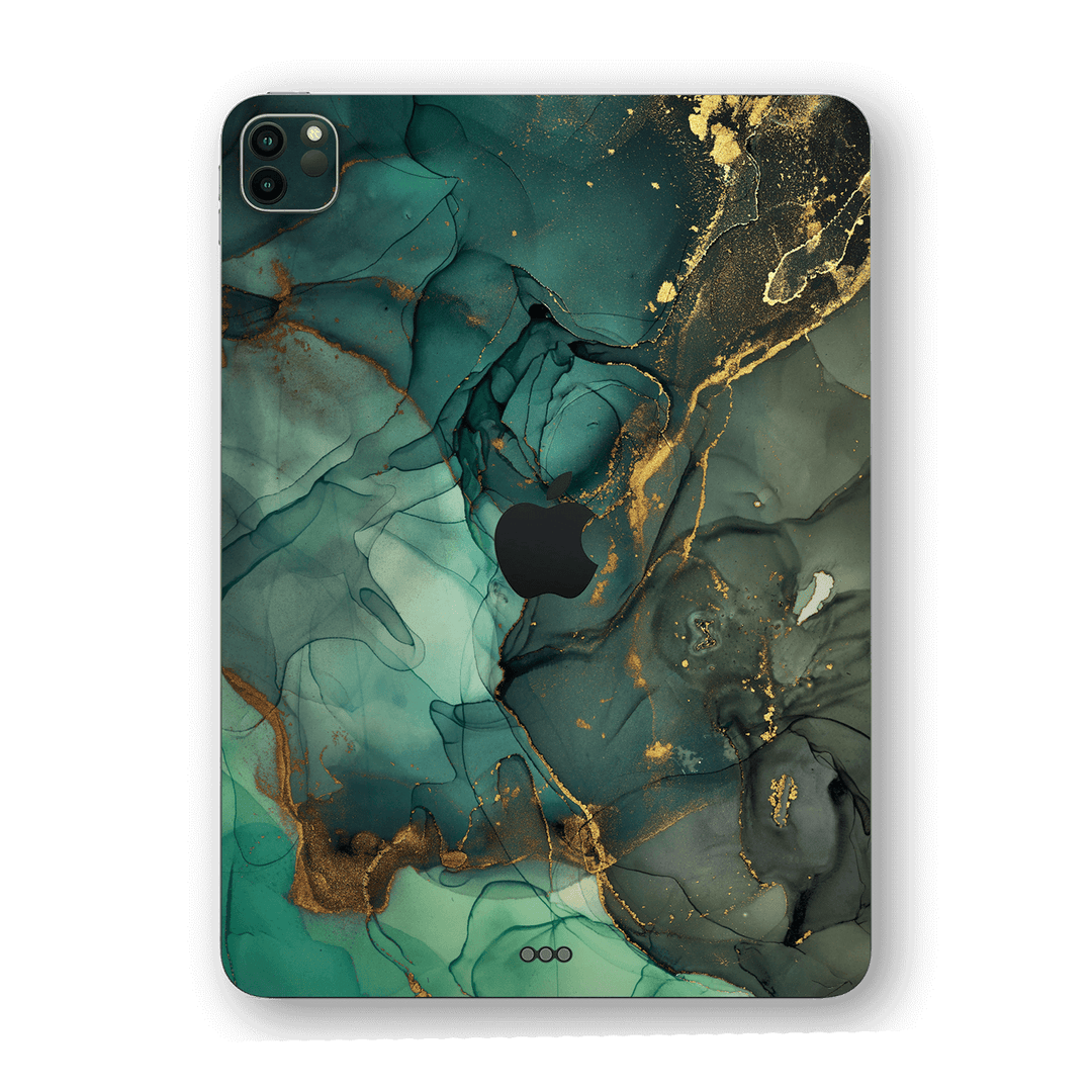 iPad PRO 12.9" (2020) SIGNATURE AGATE GEODE Royal Green-Gold Skin, Wrap, Decal, Protector, Cover by EasySkinz | EasySkinz.com