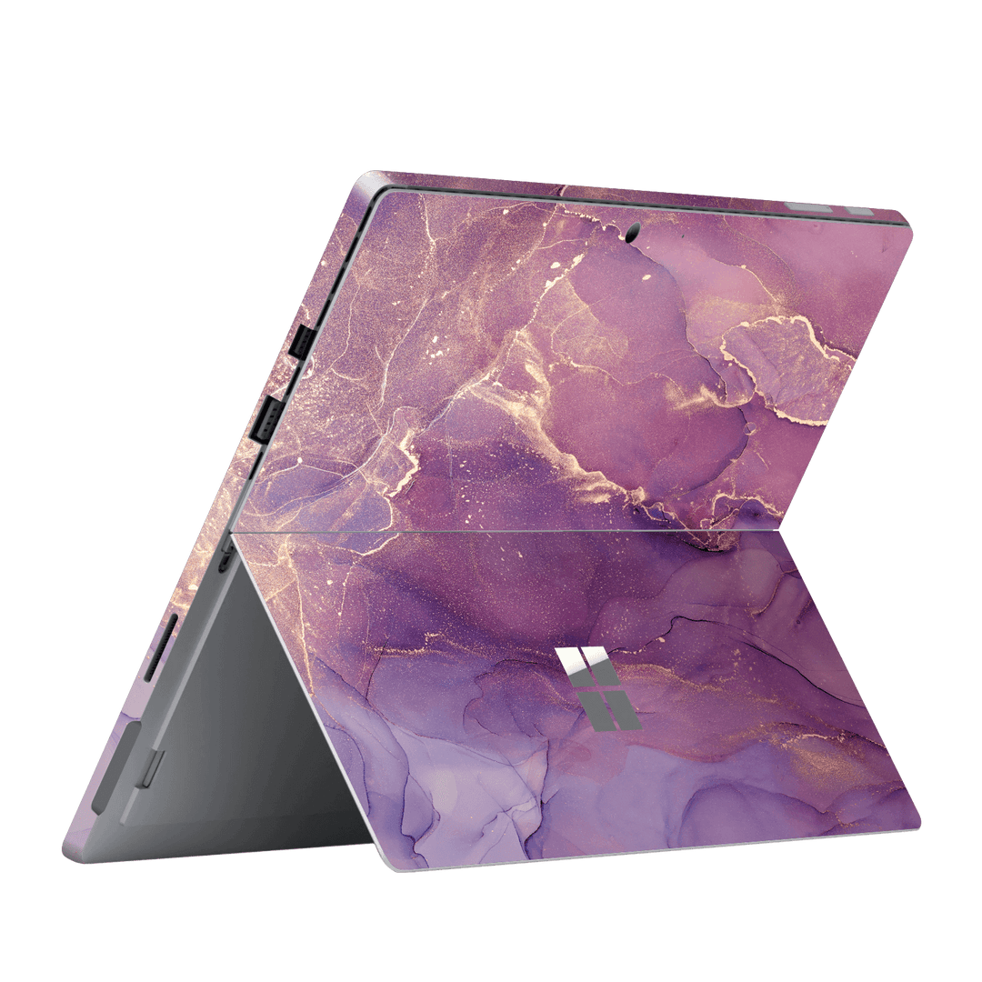 Microsoft Surface Pro 6 Print Printed Custom Signature AGATE GEODE Purple-Gold Skin Wrap Sticker Decal Cover Protector by EasySkinz