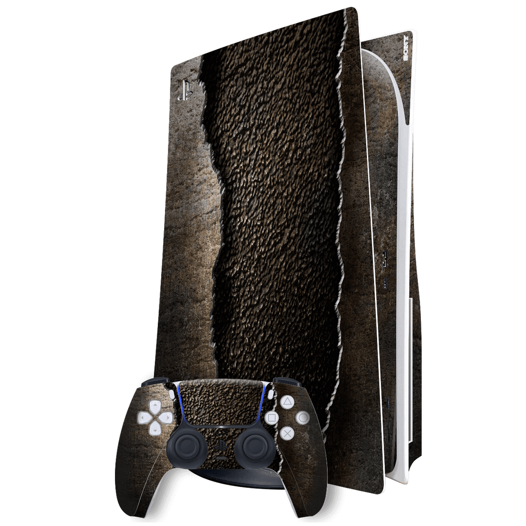 Playstation 5 (PS5) DISC Edition SIGNATURE RUSTED SHIELD Skin Wrap Sticker Decal Cover Protector by EasySkinz | EasySkinz.com