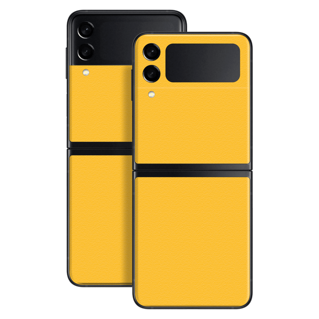 Samsung Galaxy Z Flip 3 Luxuria Tuscany Yellow Matt 3D Textured Skin Wrap Sticker Decal Cover Protector by EasySkinz | EasySkinz.com