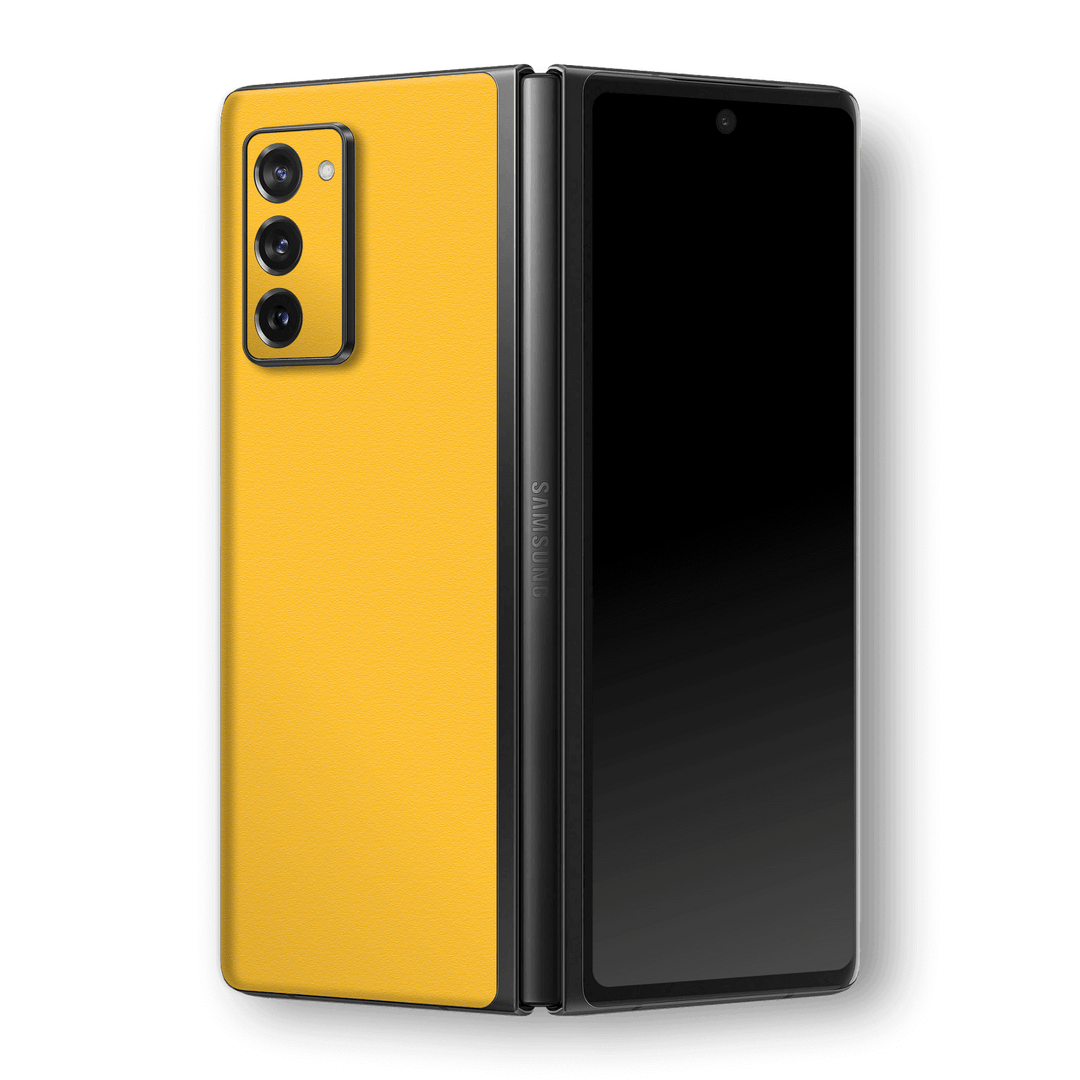 Samsung Galaxy Z Fold 2 Luxuria Tuscany Yellow Matt 3D Textured Skin Wrap Sticker Decal Cover Protector by EasySkinz | EasySkinz.com