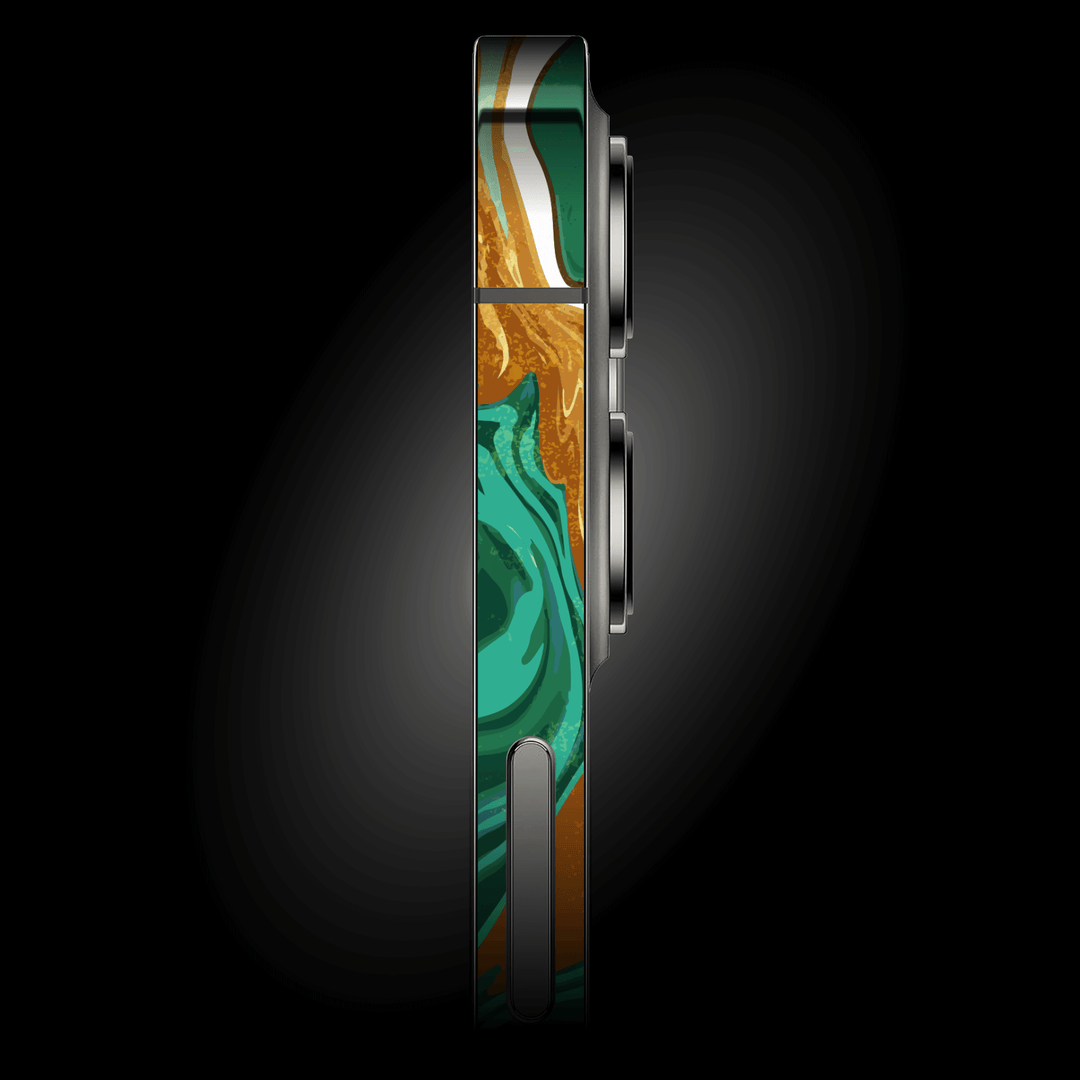 iPhone 12 PRO SIGNATURE Emerald-Gold Liquid Skin, Wrap, Decal, Protector, Cover by EasySkinz | EasySkinz.com