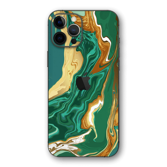 iPhone 12 PRO SIGNATURE Emerald-Gold Liquid Skin, Wrap, Decal, Protector, Cover by EasySkinz | EasySkinz.com