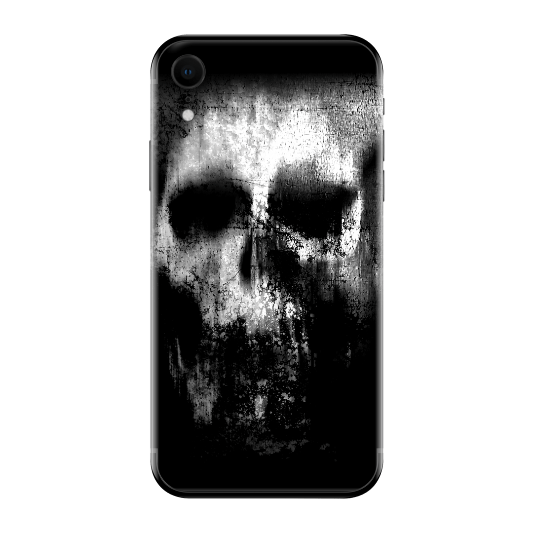 iPhone XR Print Printed Custom SIGNATURE Horror Black & White SKULL Skin, Wrap, Decal, Protector, Cover by EasySkinz | EasySkinz.com