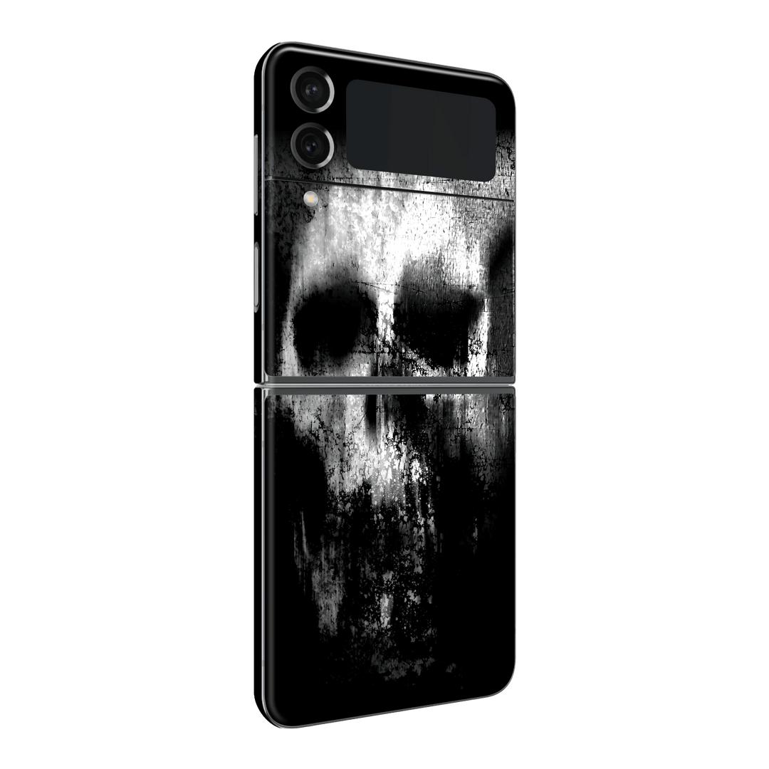 Samsung Galaxy Z Flip 4 (2022) SIGNATURE Horror Black & White SKULL Skin, Wrap, Decal, Protector, Cover by EasySkinz | EasySkinz.com