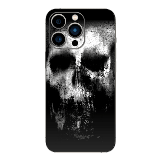 iPhone 14 PRO Print Printed Custom SIGNATURE Horror Black & White SKULL Skin, Wrap, Decal, Protector, Cover by EasySkinz | EasySkinz.com