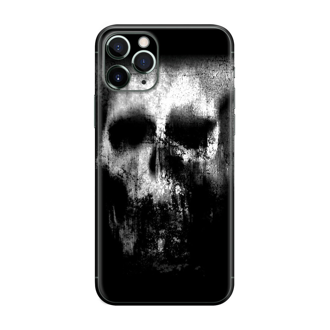 iPhone 11 Pro MAX Print Printed Custom SIGNATURE Horror Black & White SKULL Skin, Wrap, Decal, Protector, Cover by EasySkinz | EasySkinz.com