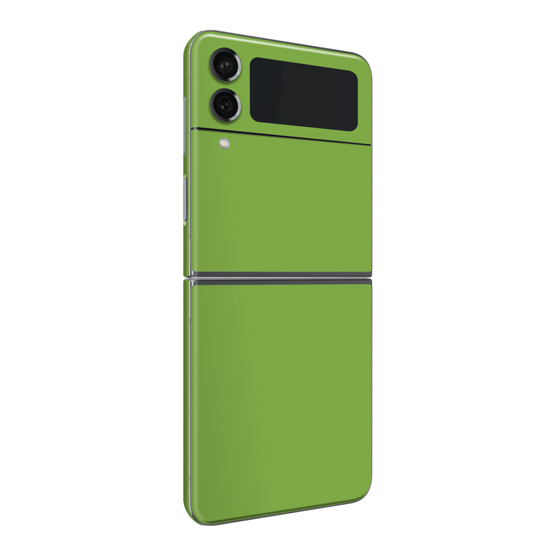 Samsung Galaxy Z Flip 4 (2022) Luxuria Lime Green Matt 3D Textured Skin Wrap Sticker Decal Cover Protector by EasySkinz | EasySkinz.com