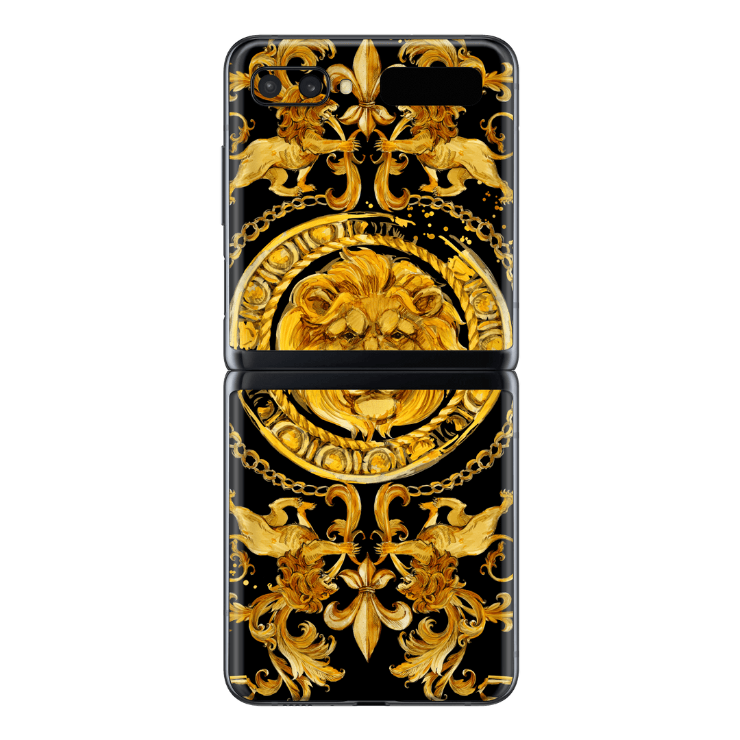 Samsung Galaxy Z Flip 5G Print Printed Custom SIGNATURE Baroque Gold Ornaments Skin Wrap Sticker Decal Cover Protector by EasySkinz | EasySkinz.com