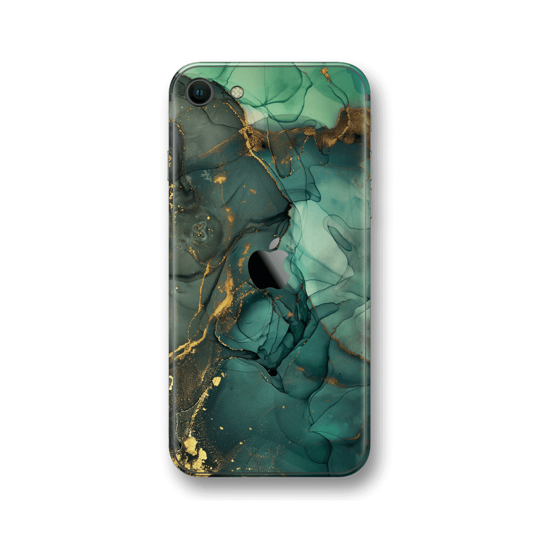 iPhone SE (2020) SIGNATURE AGATE GEODE Royal Green-Gold Skin, Wrap, Decal, Protector, Cover by EasySkinz | EasySkinz.com