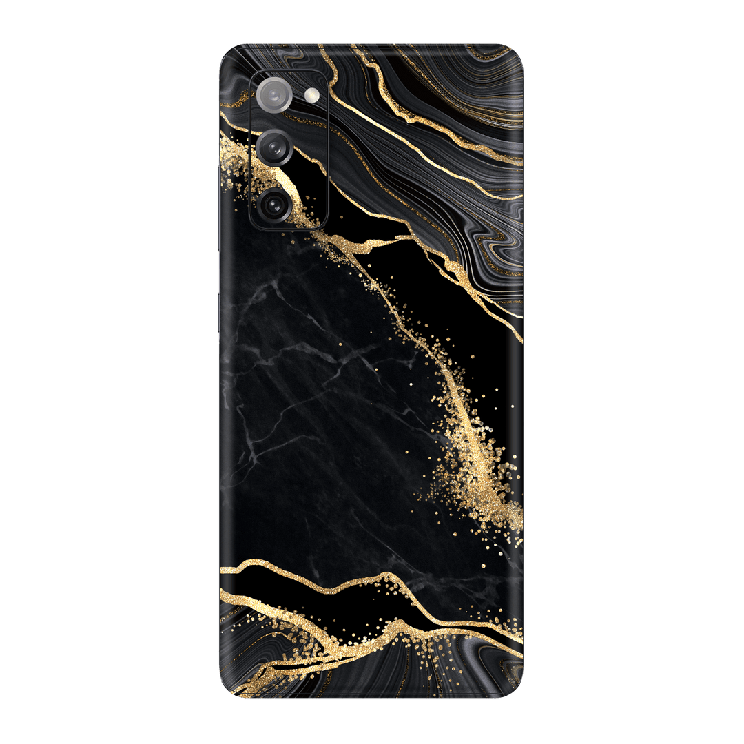 Samsung Galaxy S20 FE SIGNATURE AGATE GEODE Black-Gold Skin, Wrap, Decal, Protector, Cover by EasySkinz | EasySkinz.com