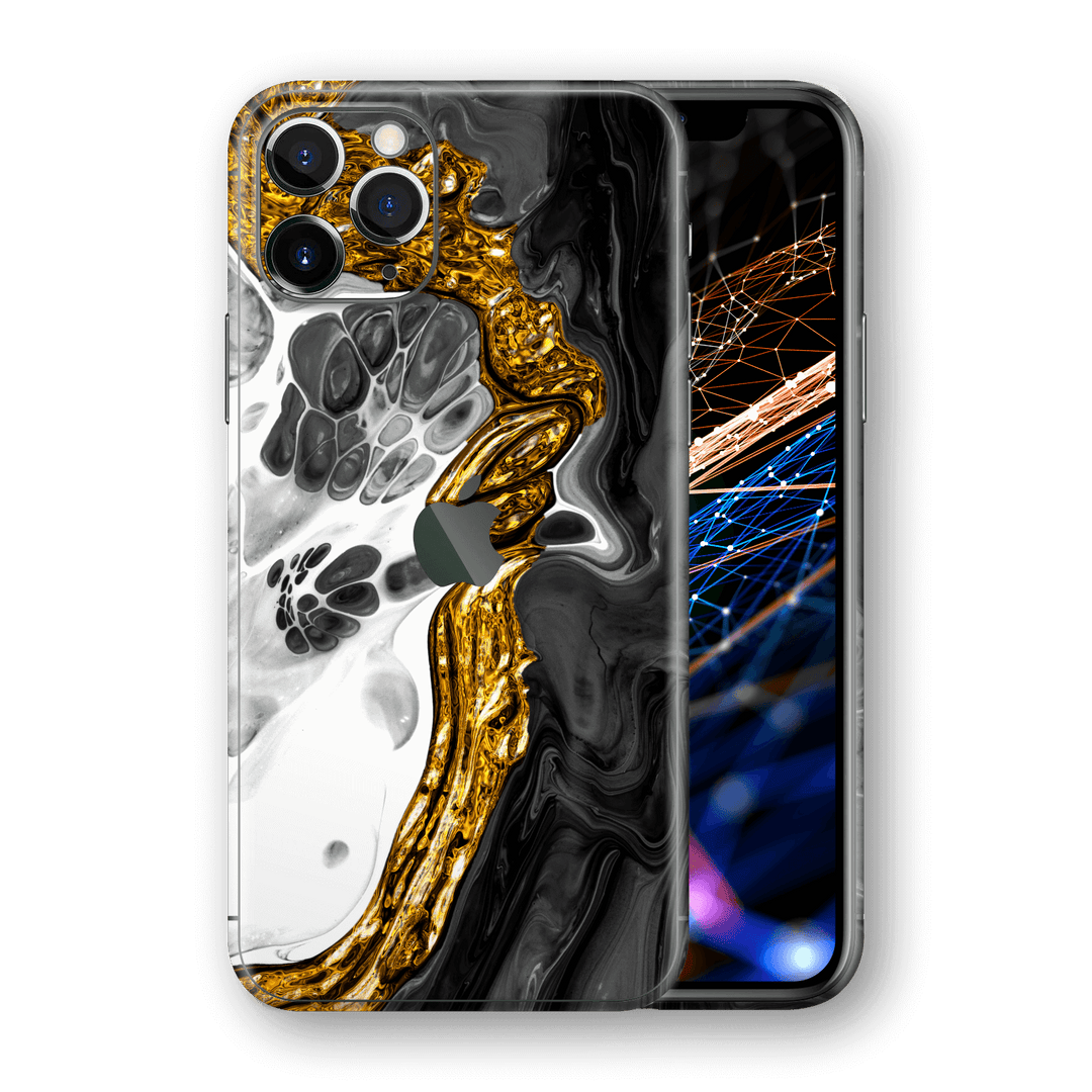 iPhone 11 PRO MAX SIGNATURE Abstract MELTED Gold Skin, Wrap, Decal, Protector, Cover by EasySkinz | EasySkinz.com