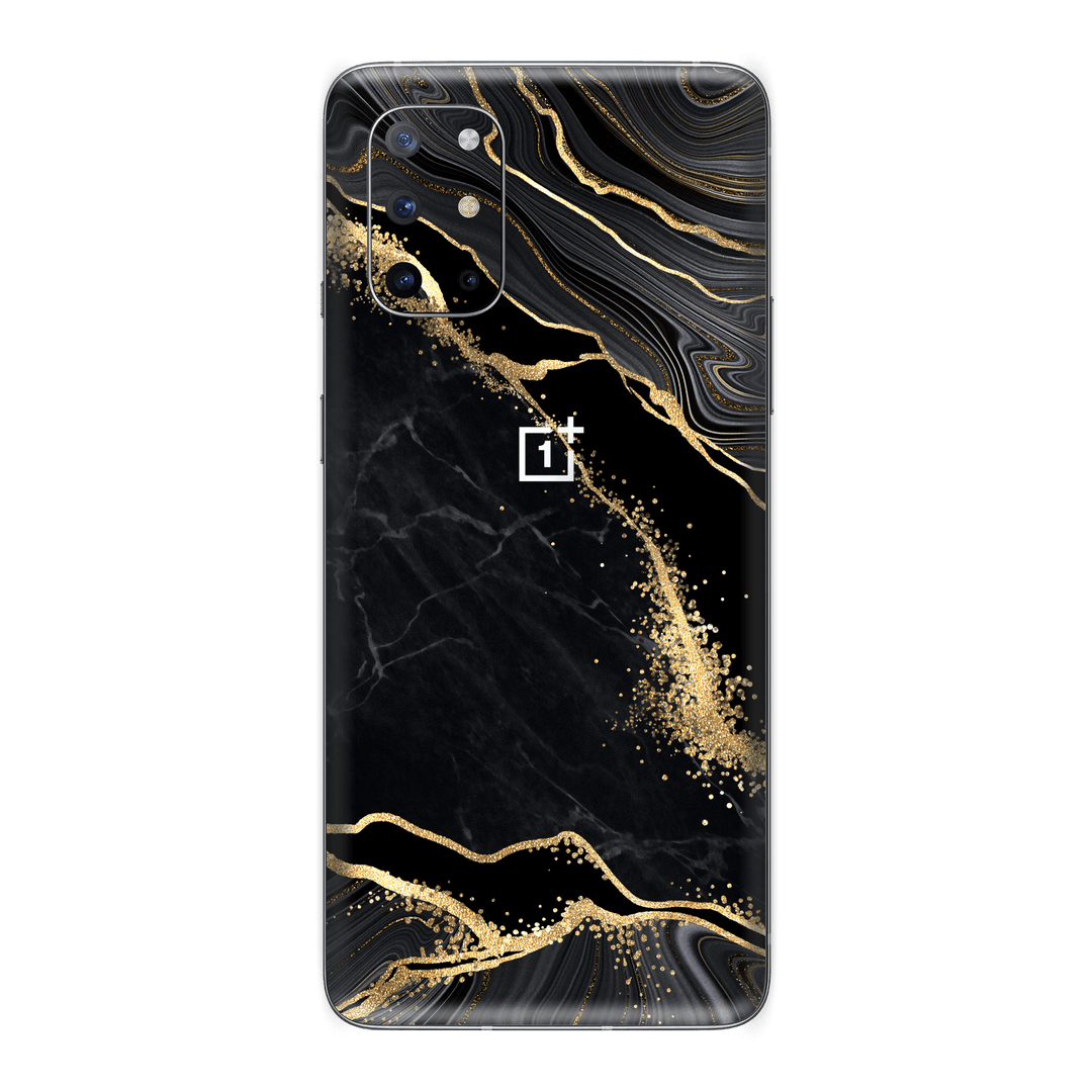 OnePlus 8T Print Printed Custom Signature AGATE GEODE Black-Gold Skin, Wrap, Decal, Protector, Cover by EasySkinz | EasySkinz.com