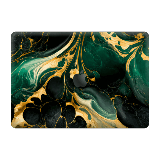 MacBook Air 13" (2020, M1) Print Printed Custom SIGNATURE Agate Geode Royal Green Gold Skin Wrap Sticker Decal Cover Protector by EasySkinz | EasySkinz.com