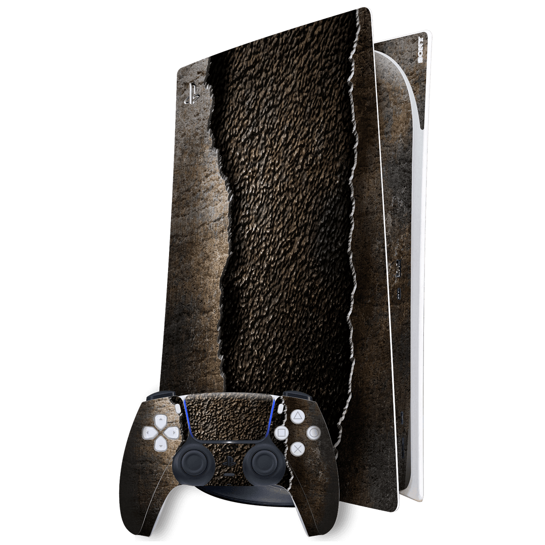 Playstation 5 (PS5) DIGITAL EDITION SIGNATURE RUSTED SHIELD Skin, Wrap, Decal, Protector, Cover by EasySkinz | EasySkinz.com