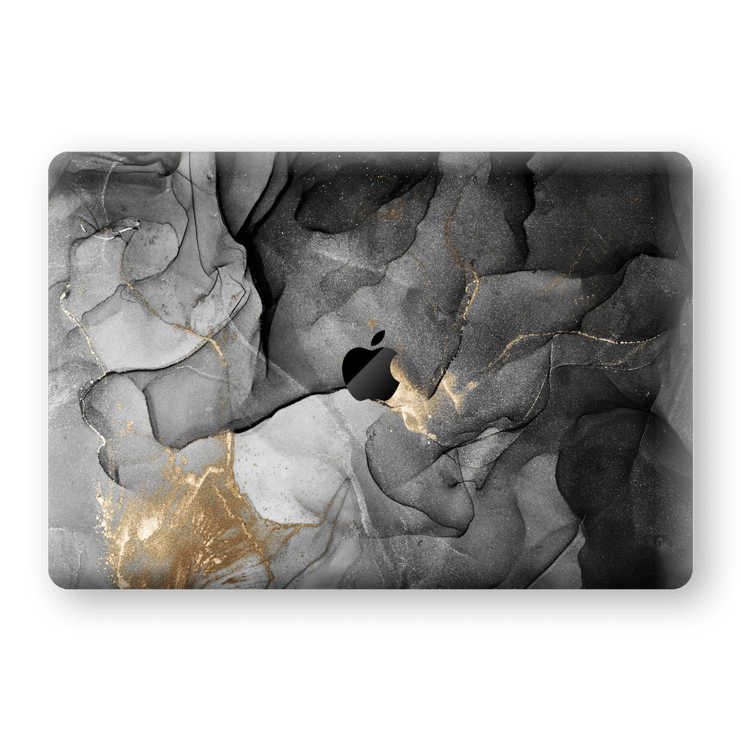 MacBook Pro 13" (No Touch Bar) Print Printed Custom Signature AGATE GEODE Graphite-Gold Skin Wrap Cover Decal by EasySkinz