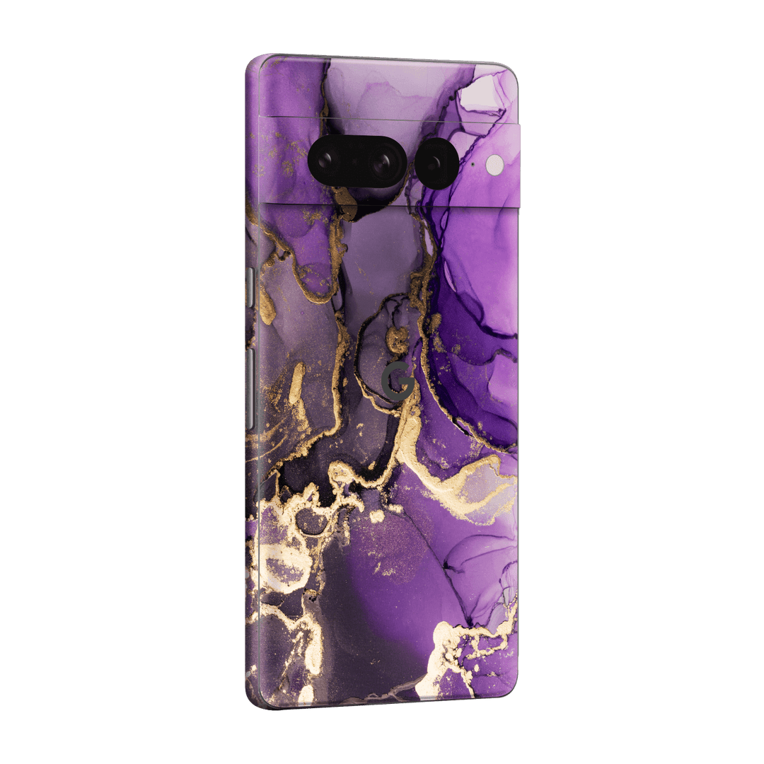 Google Pixel 7 PRO (2022) Print Printed Custom SIGNATURE AGATE GEODE Purple-Gold Skin Wrap Sticker Decal Cover Protector by EasySkinz | EasySkinz.com