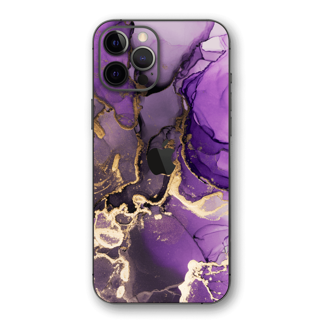 iPhone 12 Pro MAX Print Printed Custom SIGNATURE AGATE GEODE Purple-Gold Skin Wrap Sticker Decal Cover Protector by EasySkinz | EasySkinz.com