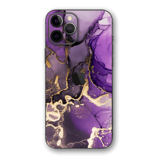 iPhone 12 Pro MAX Print Printed Custom SIGNATURE AGATE GEODE Purple-Gold Skin Wrap Sticker Decal Cover Protector by EasySkinz | EasySkinz.com