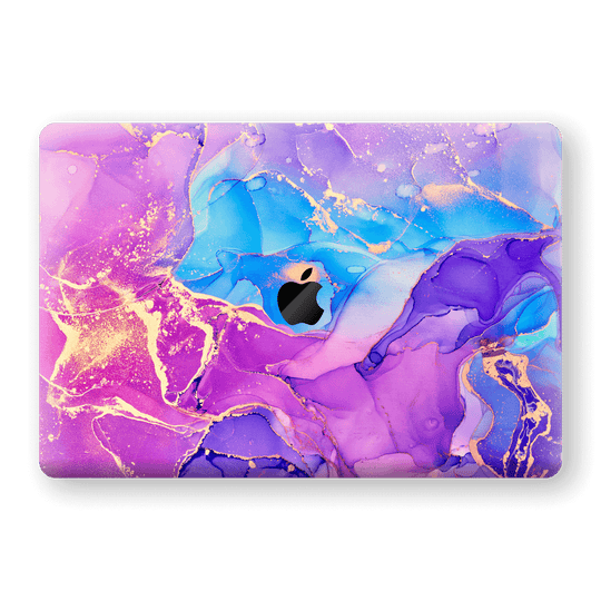 MacBook Pro 15" Touch Bar Print Printed Custom Signature AGATE GEODE Blue Violet Skin Wrap Cover Decal by EasySkinz