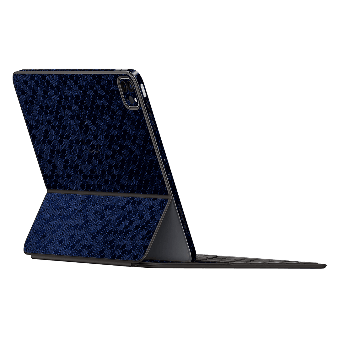 Smart Keyboard Folio for iPad Pro 12.9" Luxuria Navy Blue Honeycomb 3D Textured Skin Wrap Sticker Decal Cover Protector by EasySkinz | EasySkinz.com