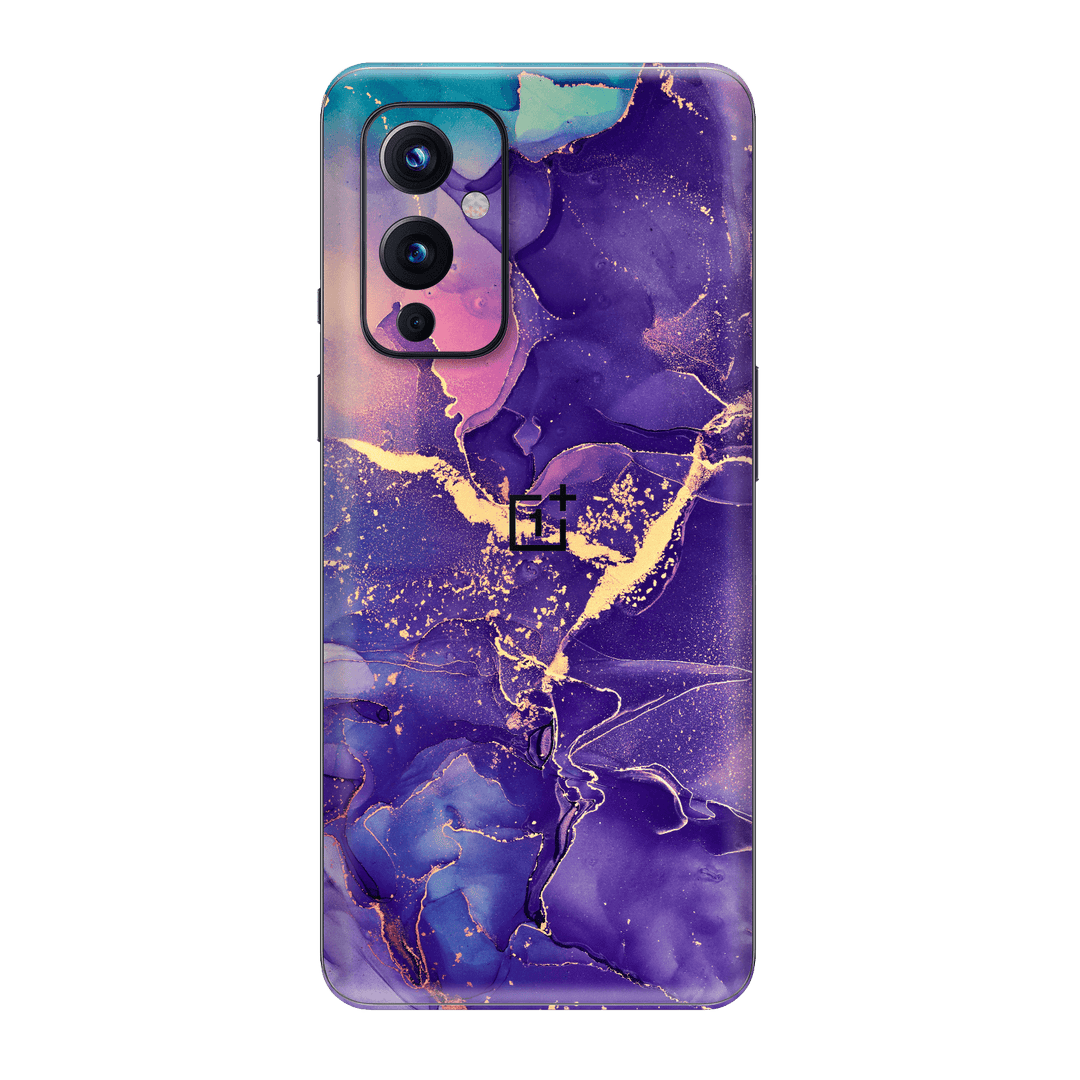 OnePlus 9 Print Printed Custom Signature AGATE GEODE Iris-Gold Skin Wrap Sticker Decal Cover Protector by EasySkinz