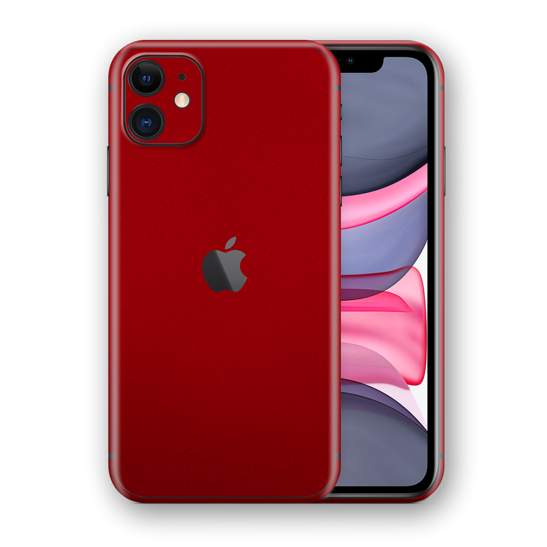 iPhone 11 Racing Red Metallic Gloss Finish Skin Wrap Sticker Decal Cover Protector by EasySkinz | EasySkinz.com