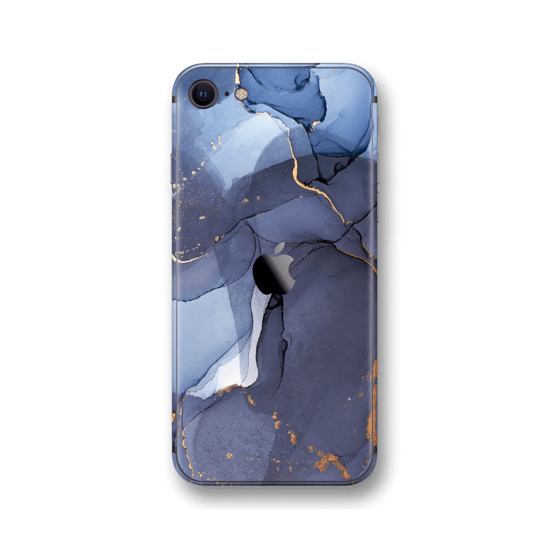 iPhone SE (2020) SIGNATURE AGATE GEODE Pigeon Blue-Gold Skin, Wrap, Decal, Protector, Cover by EasySkinz | EasySkinz.com