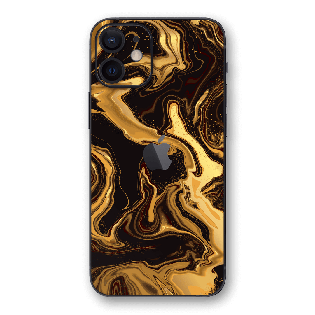 iPhone 12 Print Printed Custom SIGNATURE AGATE GEODE Melted Gold Skin Wrap Sticker Decal Cover Protector by EasySkinz | EasySkinz.com