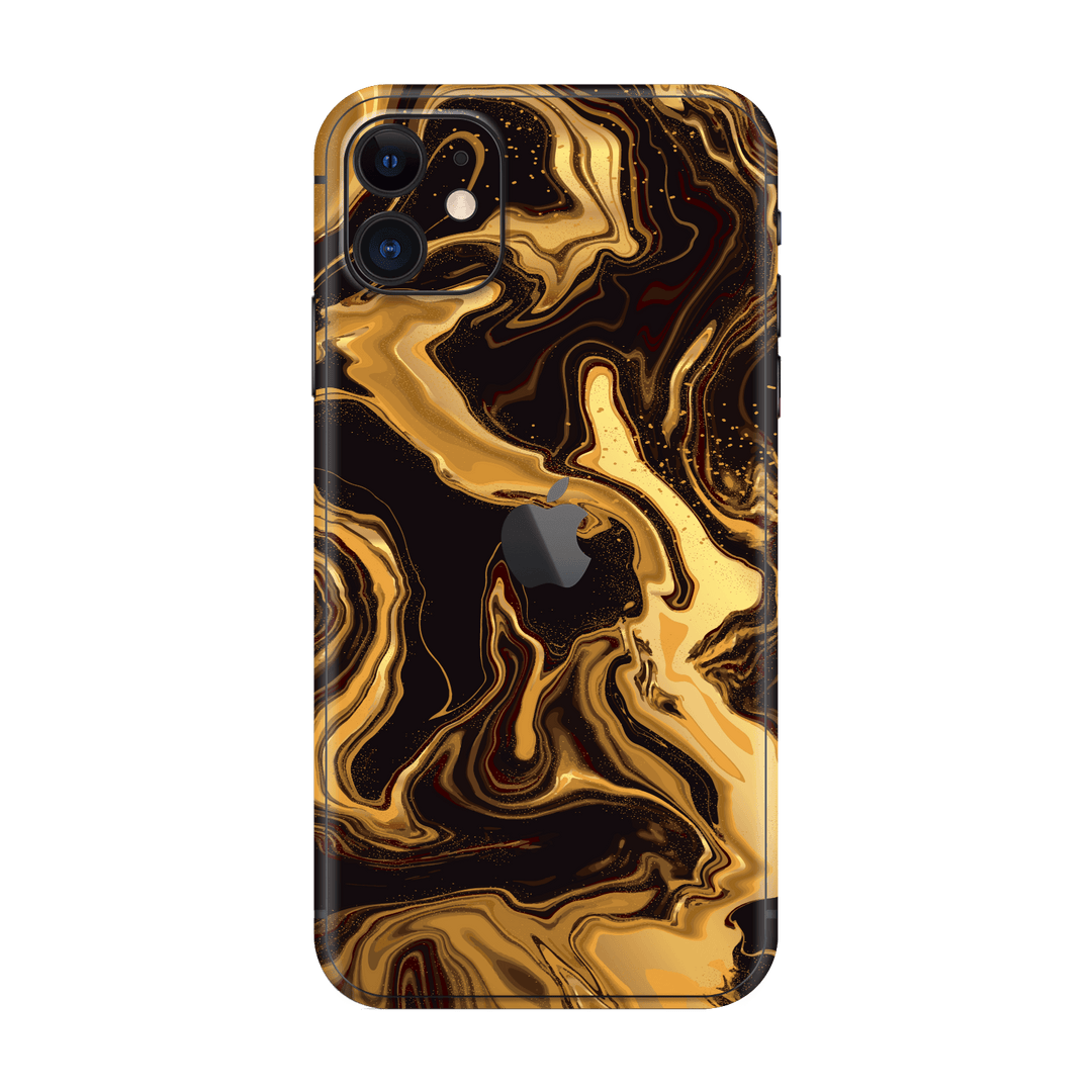 iPhone 11 Print Printed Custom SIGNATURE AGATE GEODE Melted Gold Skin Wrap Sticker Decal Cover Protector by EasySkinz | EasySkinz.com