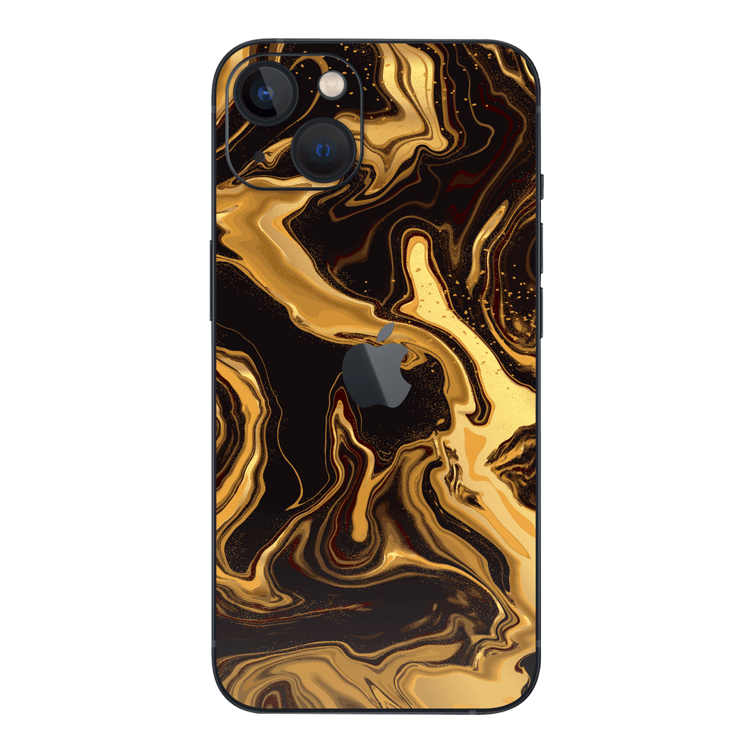 iPhone 14 Plus Print Printed Custom SIGNATURE AGATE GEODE Melted Gold Skin Wrap Sticker Decal Cover Protector by EasySkinz | EasySkinz.com