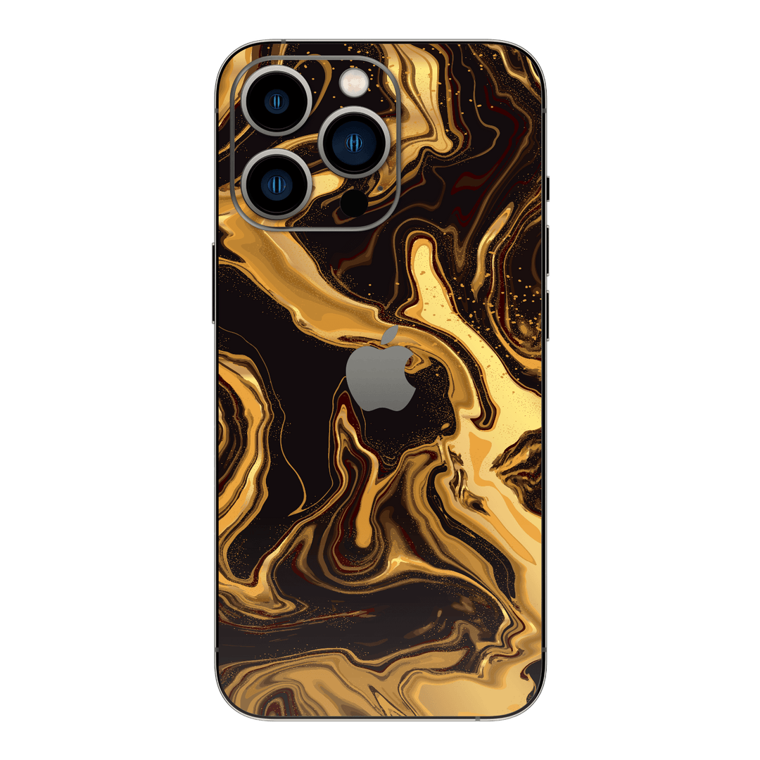 iPhone 13 PRO Print Printed Custom SIGNATURE AGATE GEODE Melted Gold Skin Wrap Sticker Decal Cover Protector by EasySkinz | EasySkinz.com