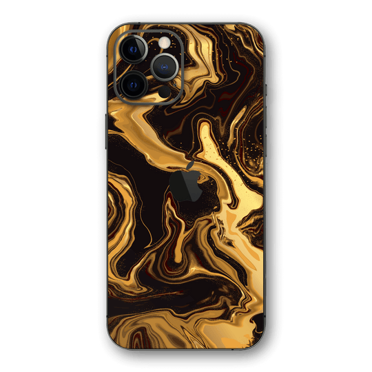 iPhone 12 PRO Print Printed Custom SIGNATURE AGATE GEODE Melted Gold Skin Wrap Sticker Decal Cover Protector by EasySkinz | EasySkinz.com