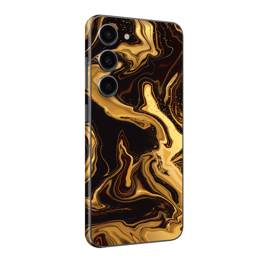 Samsung Galaxy S23 Print Printed Custom SIGNATURE AGATE GEODE Melted Gold Skin Wrap Sticker Decal Cover Protector by EasySkinz | EasySkinz.com