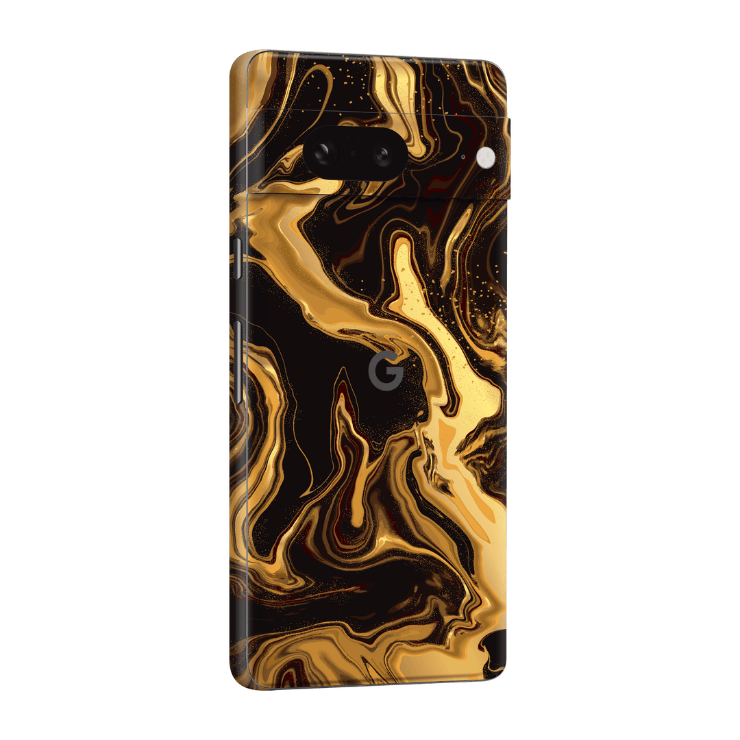 Google Pixel 7 (2022) Print Printed Custom Signature AGATE GEODE Melted Gold Skin Wrap Sticker Decal Cover Protector by EasySkinz | EasySkinz.com