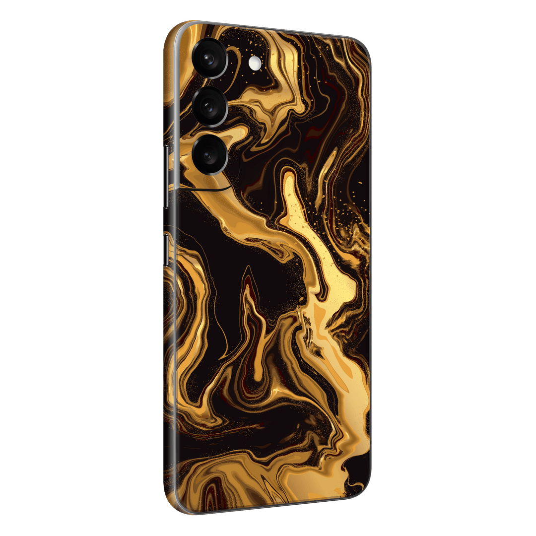 Samsung Galaxy S22Print Printed Custom SIGNATURE AGATE GEODE Melted Gold Skin Wrap Sticker Decal Cover Protector by EasySkinz | EasySkinz.com