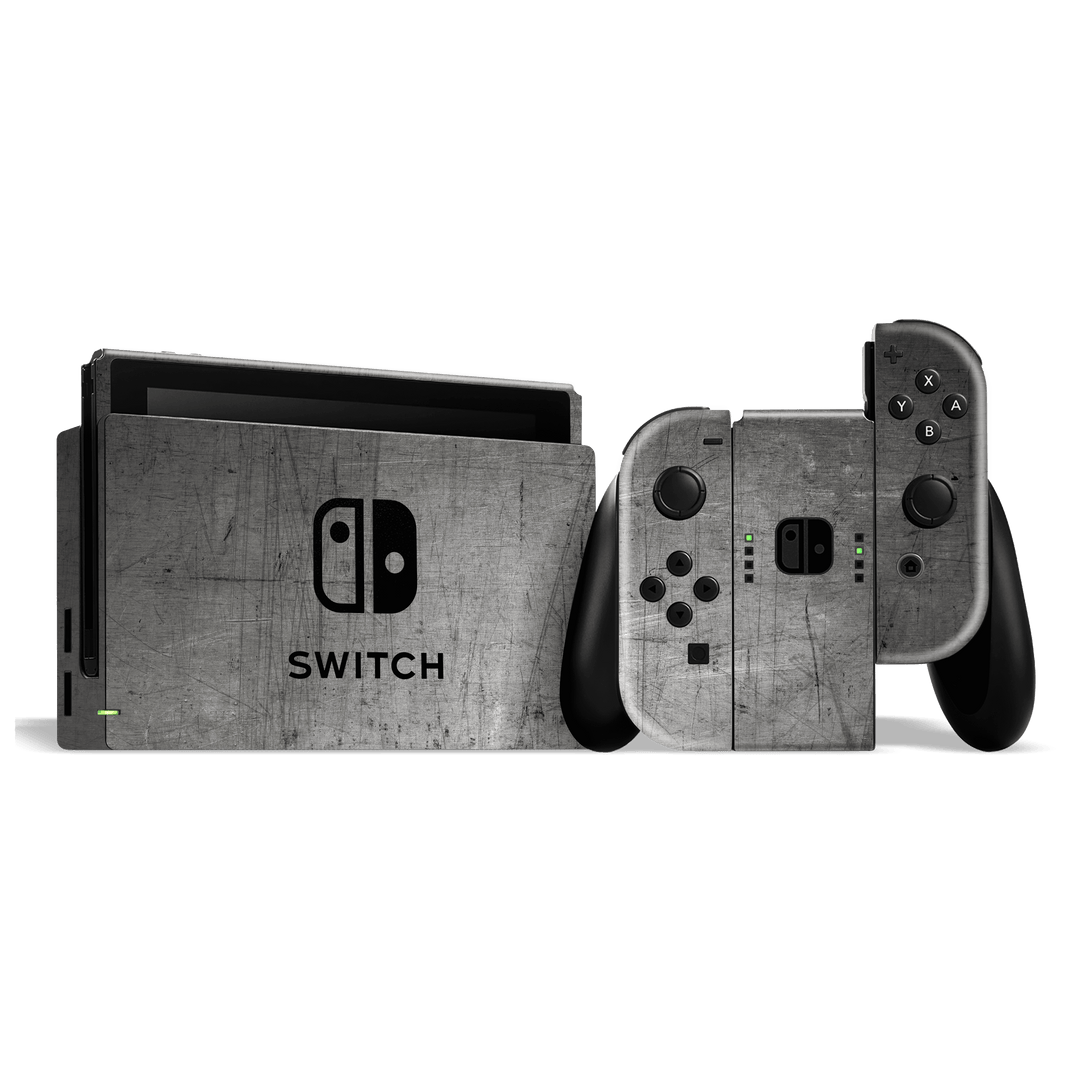Nintendo SWITCH Print Printed Custom SIGNATURE Industrial Scratched Metal Skin Wrap Sticker Decal Cover Protector by EasySkinz