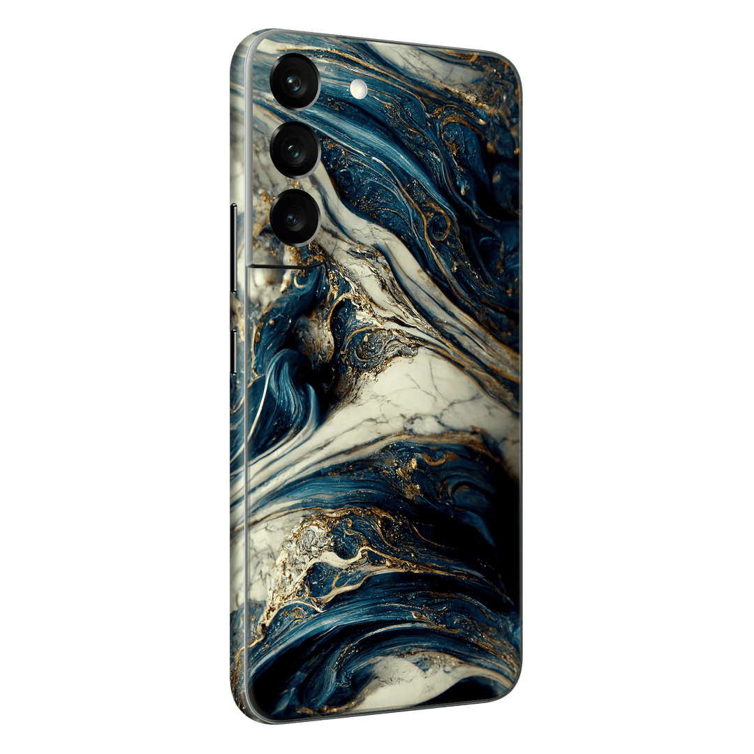 Samsung Galaxy S22Printed Custom SIGNATURE Agate Geode Naia Ocean Blue Stone Skin Wrap Sticker Decal Cover Protector by EasySkinz | EasySkinz.com