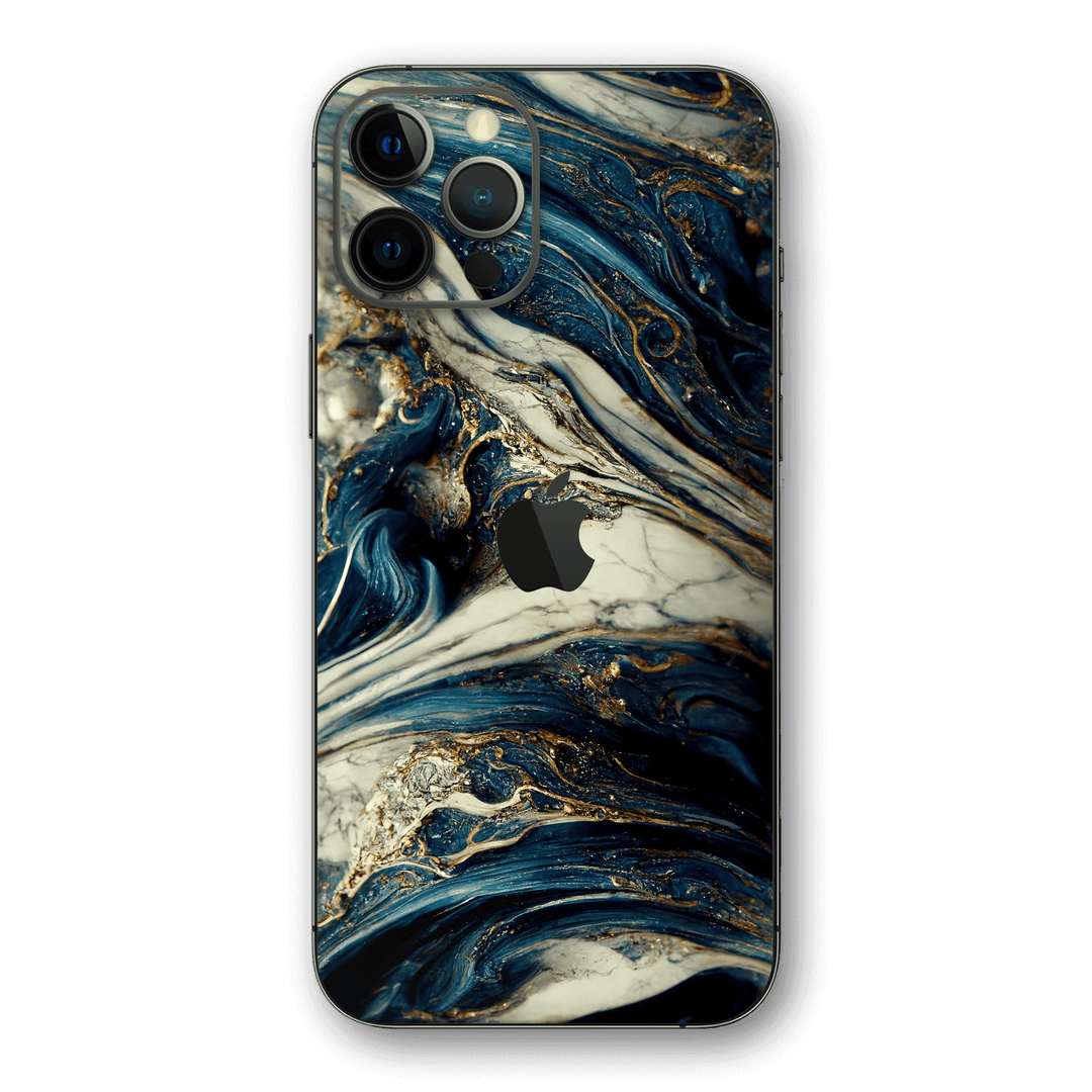 iPhone 12 PRO Printed Custom SIGNATURE Agate Geode Naia Ocean Blue Stone Skin Wrap Sticker Decal Cover Protector by EasySkinz | EasySkinz.com