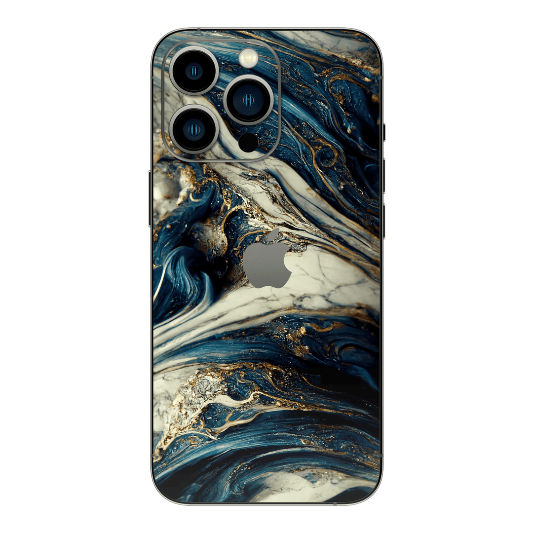 iPhone 14 PRO Printed Custom SIGNATURE Agate Geode Naia Ocean Blue Stone Skin Wrap Sticker Decal Cover Protector by EasySkinz | EasySkinz.com