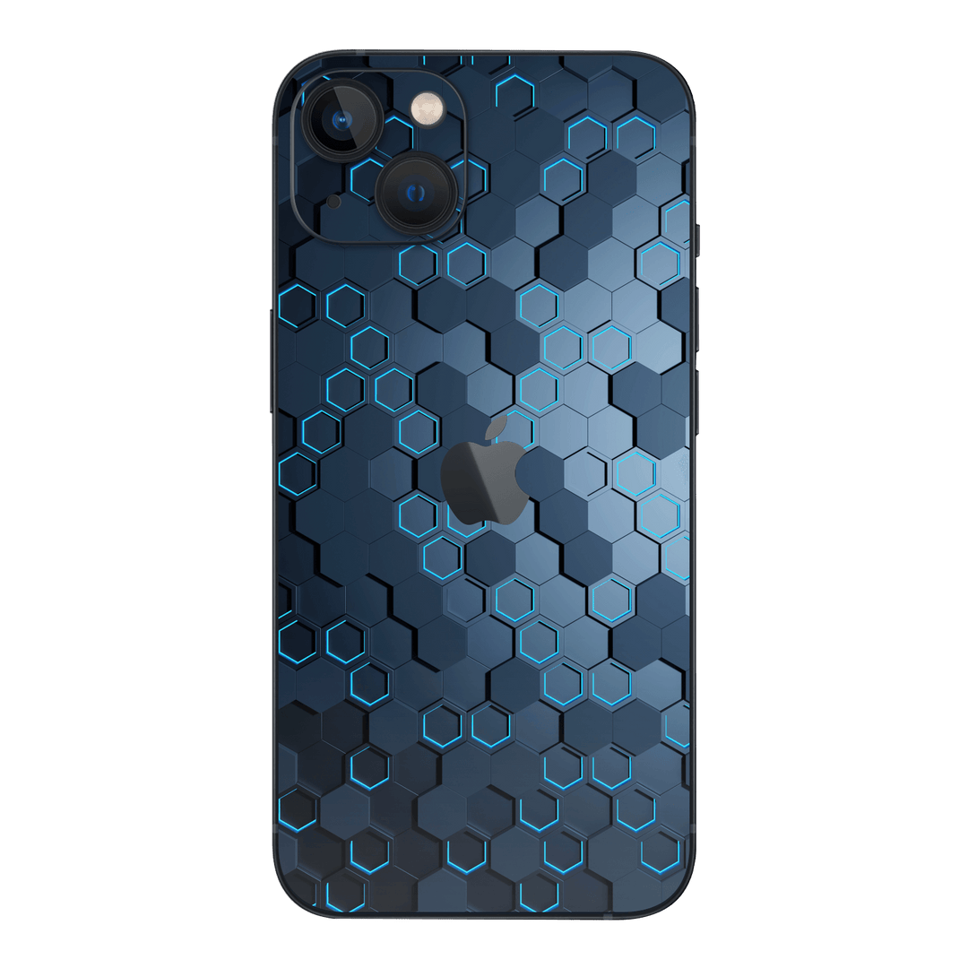 iPhone 13 Print Printed Custom Signature Blue Hexagon Skin Wrap Sticker Decal Cover Protector by EasySkinz