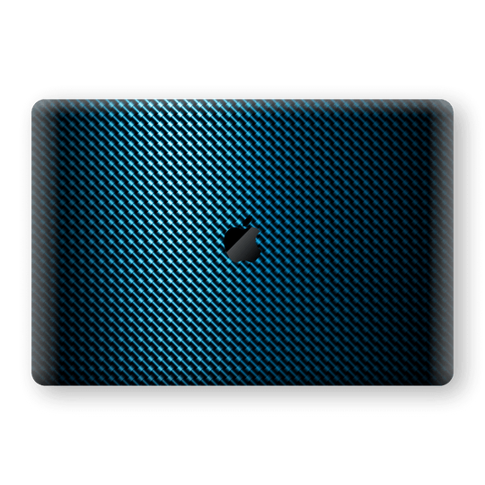MacBook Pro 13" (No Touch Bar) Print Custom Signature Blue Grid Carbon Abstract Skin Wrap Decal by EasySkinz