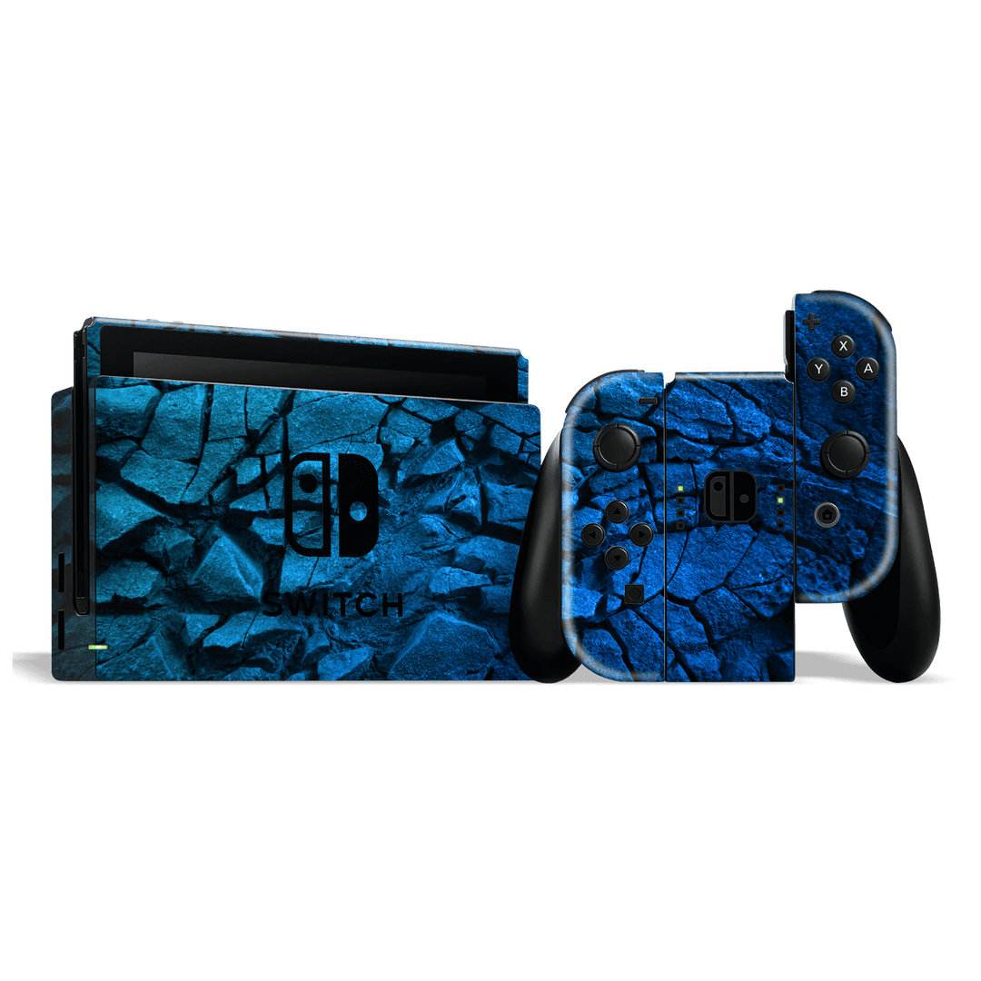 Nintendo SWITCH Print Printed Custom SIGNATURE Charcoal BLUE Skin Wrap Sticker Decal Cover Protector by EasySkinz