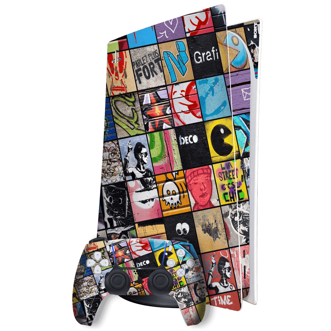 Playstation 5 (PS5) DIGITAL EDITION SIGNATURE Art Collage Skin, Wrap, Decal, Protector, Cover by EasySkinz | EasySkinz.com