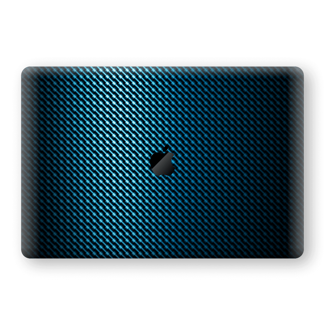 MacBook Air 13" (2018-2019) Print Custom Signature Blue Grid Carbon Abstract Skin Wrap Decal by EasySkinz