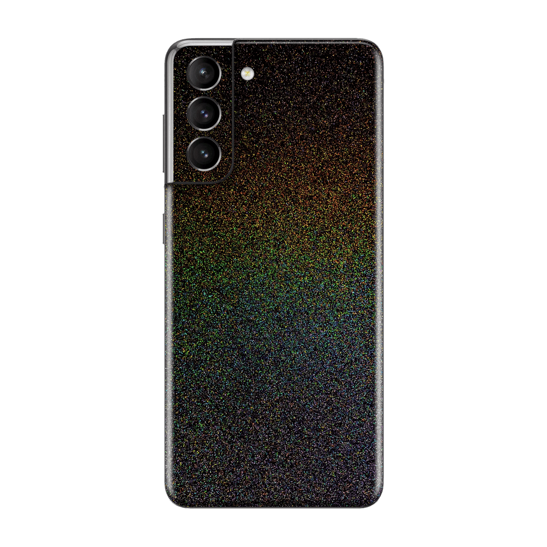 Samsung Galaxy S21+ PLUS Glossy GALAXY Black Milky Way Rainbow Sparkling Metallic Skin Wrap Sticker Decal Cover Protector by EasySkinz