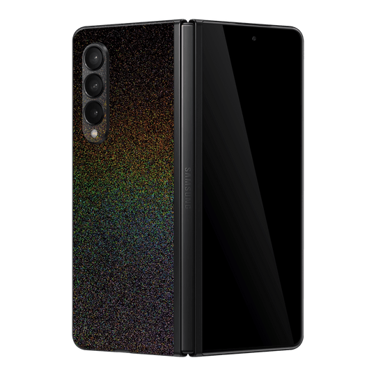 Samsung Galaxy Z Fold 3 GALAXY Black Milky Way Rainbow Sparkling Metallic Gloss Finish Skin Wrap Sticker Decal Cover Protector by EasySkinz