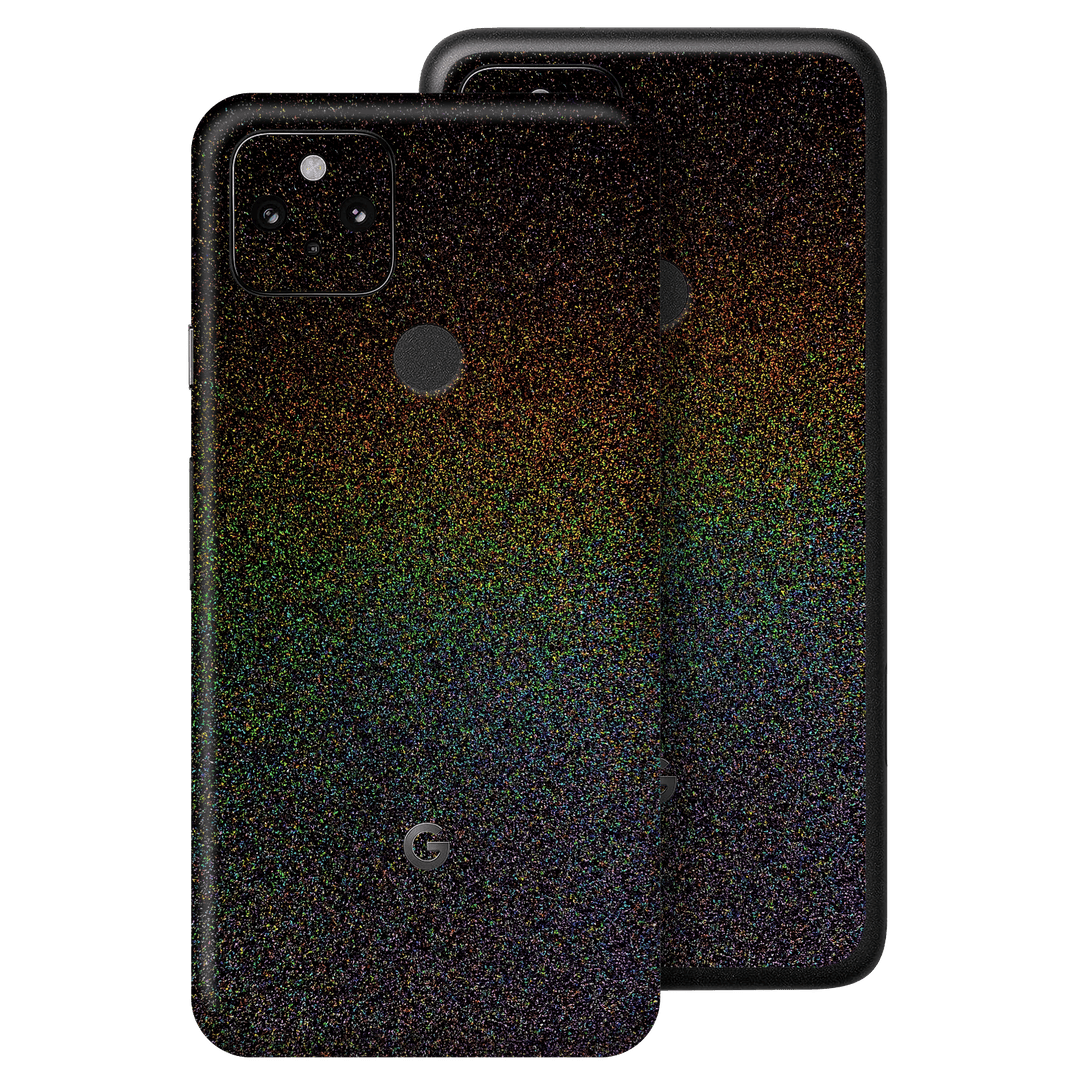 Google Pixel 4a 5G Glossy GALAXY Black Milky Way Rainbow Sparkling Metallic Skin Wrap Sticker Decal Cover Protector by EasySkinz