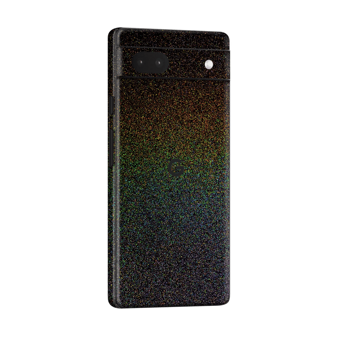 Google Pixel 6a (2022) GALAXY Black Milky Way Rainbow Sparkling Metallic Gloss Finish Skin Wrap Sticker Decal Cover Protector by EasySkinz | EasySkinz.com