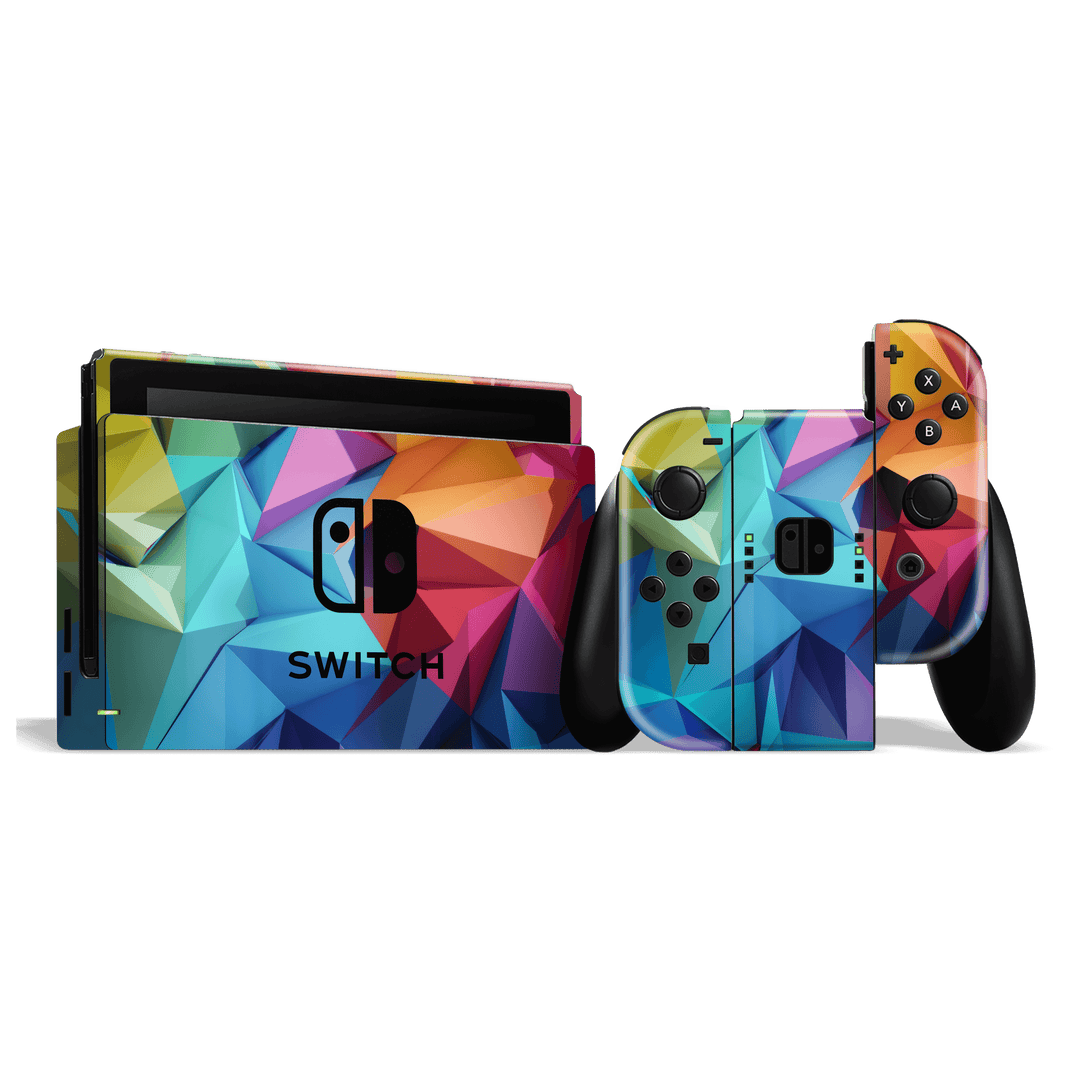 Nintendo SWITCH Print Printed Custom SIGNATURE ABSTRACT Geometry Skin Wrap Sticker Decal Cover Protector by EasySkinz